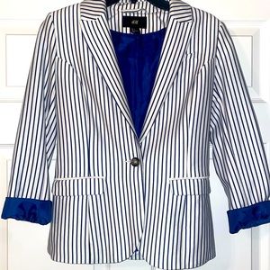 H&M Navy and White Pin Striped Blazer Size 6